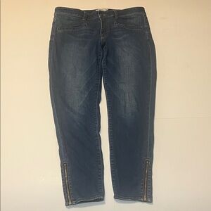 L.L.Bean Signature Skinny Mid Rise Ankle Zip Jeans Blue Sz 12 Gorpcore Preppy